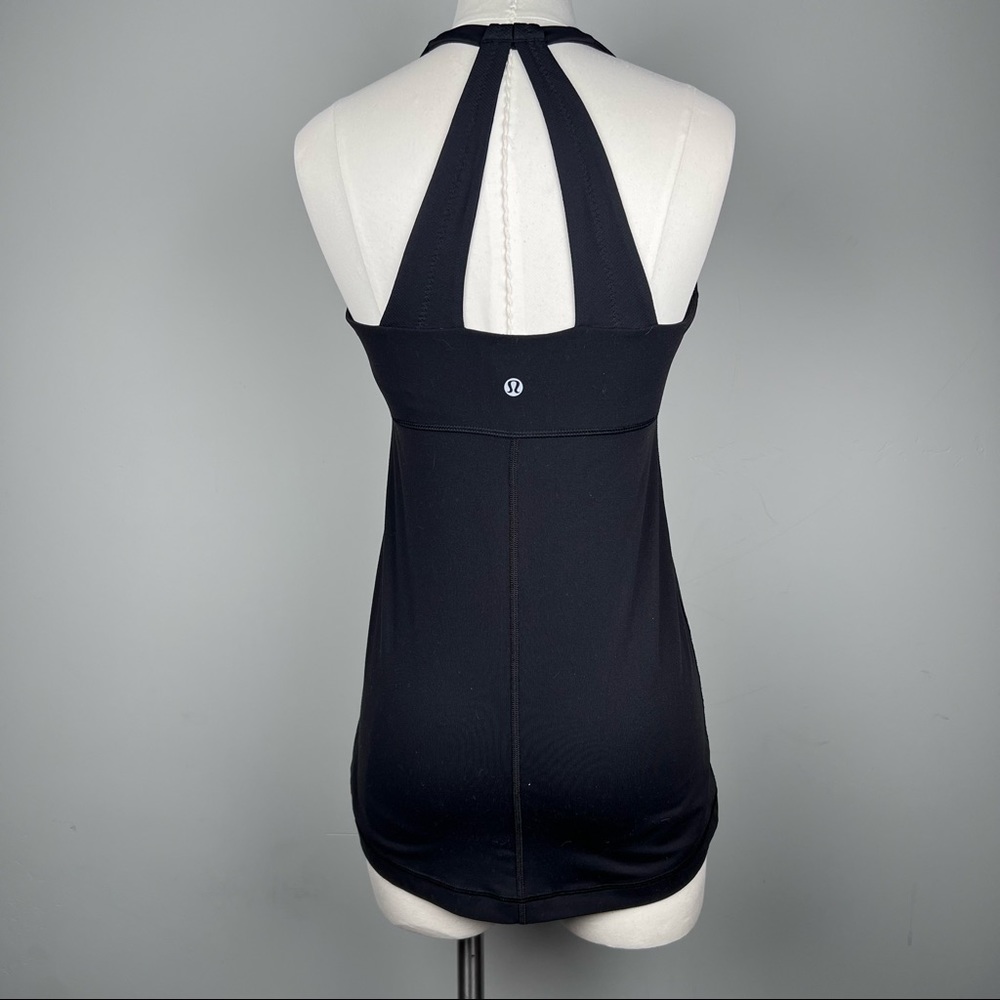 EUC - Lululemon Black Tank w/ Built-in Bra & Back Detail, Size 8 - Picture 7 of 13